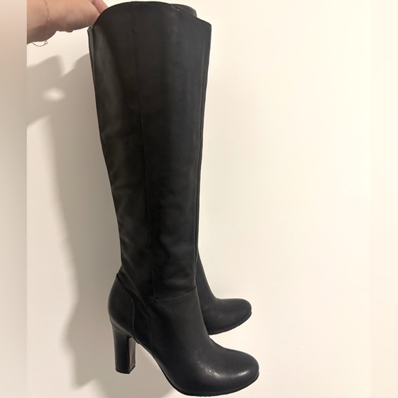 Sam Edelman Serephina Women’s Black Leather Knee High Tall Heeled Boots Size 6 - Picture 1 of 9
